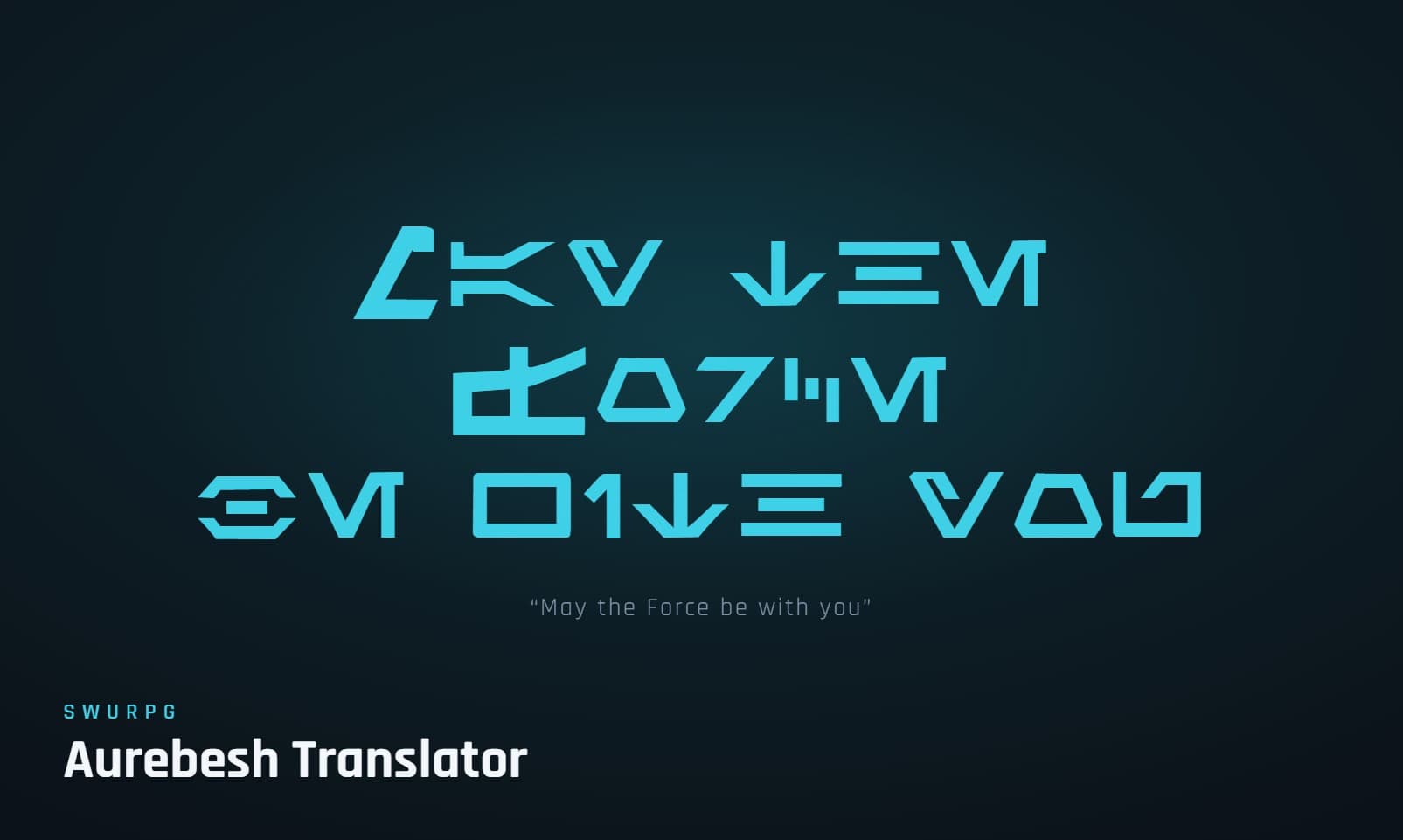 Cover image for Write in Aurebesh — a Free Star Wars Alphabet Translator