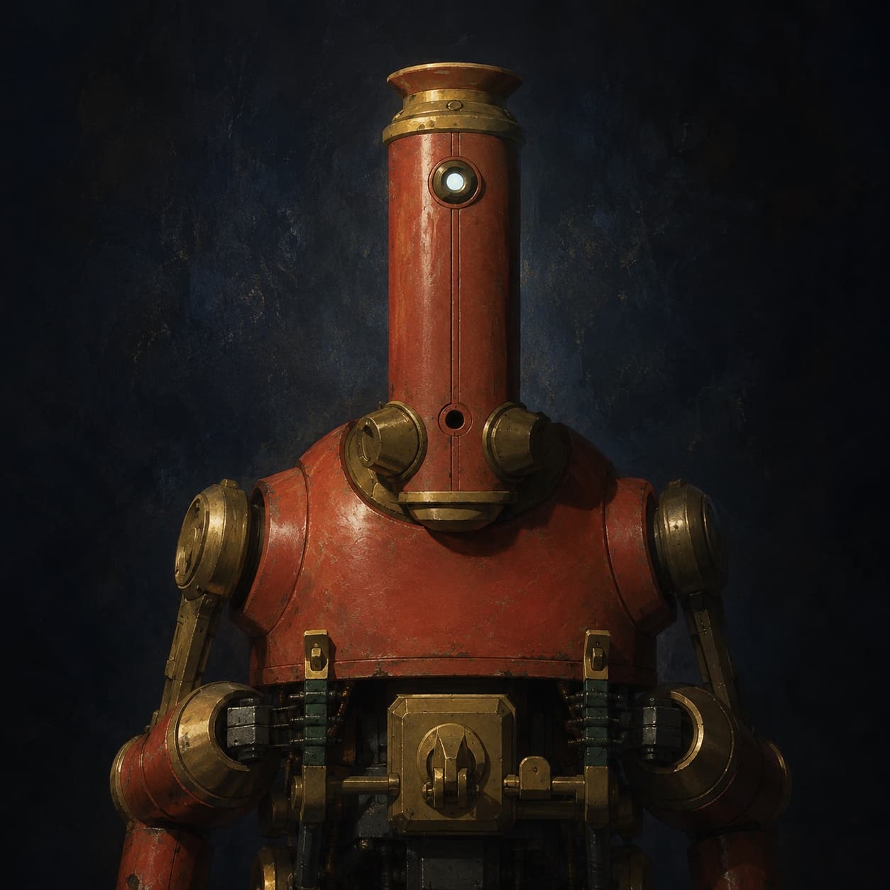 His boatman droid — a relic still ferrying passengers