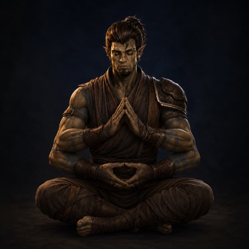 Four hands, one breath — the hunter reset before a fight