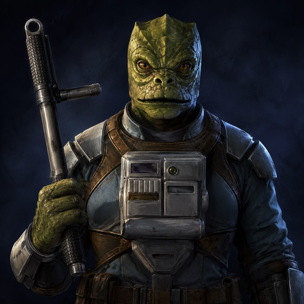 Guild Enforcer — Humanoid stat-block portrait for the Star Wars Universe RPG, Threat Rating 3