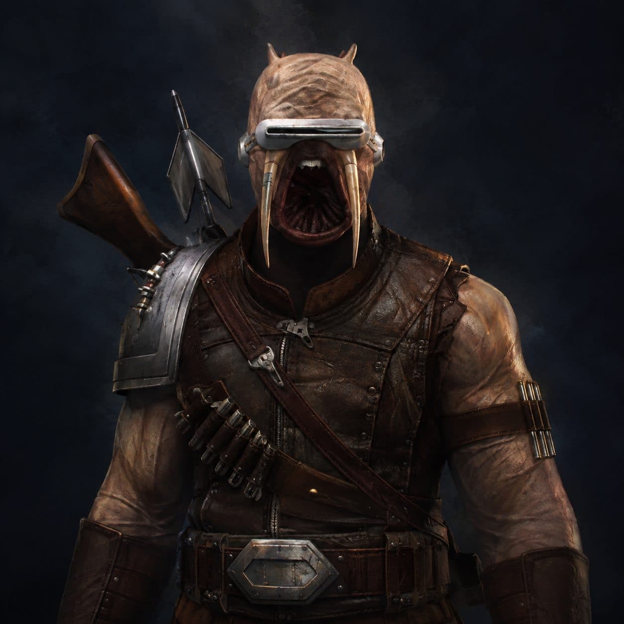 Guild Marksman — Humanoid stat-block portrait for the Star Wars Universe RPG, Threat Rating 4