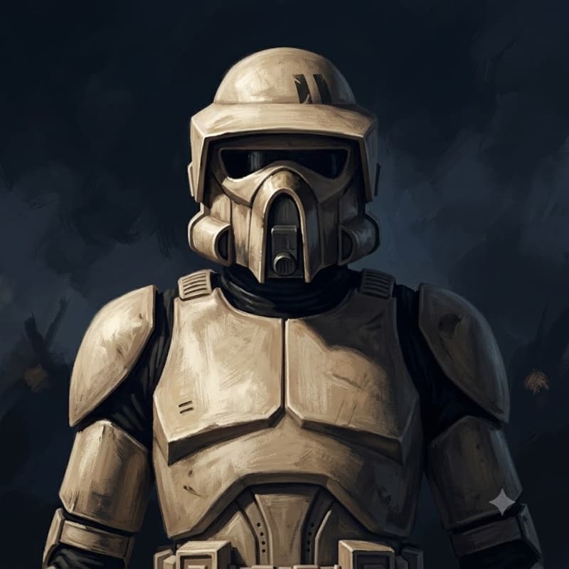 ARF Trooper — Humanoid stat-block portrait for the Star Wars Universe RPG, Threat Rating 2