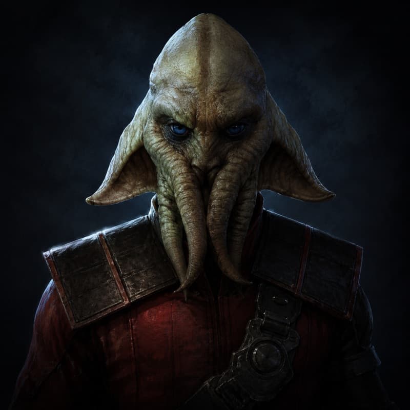 Gang Leader — Humanoid stat-block portrait for the Star Wars Universe RPG, Threat Rating 1.5