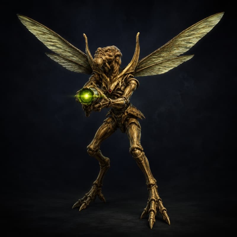 Warrior — winged, sonic blaster, diving from above