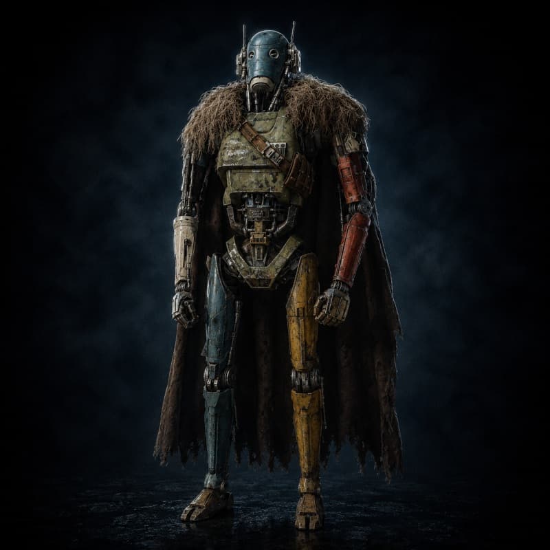 Gotra Mob Runner — Droid stat-block portrait for the Star Wars Universe RPG, Threat Rating 0.5