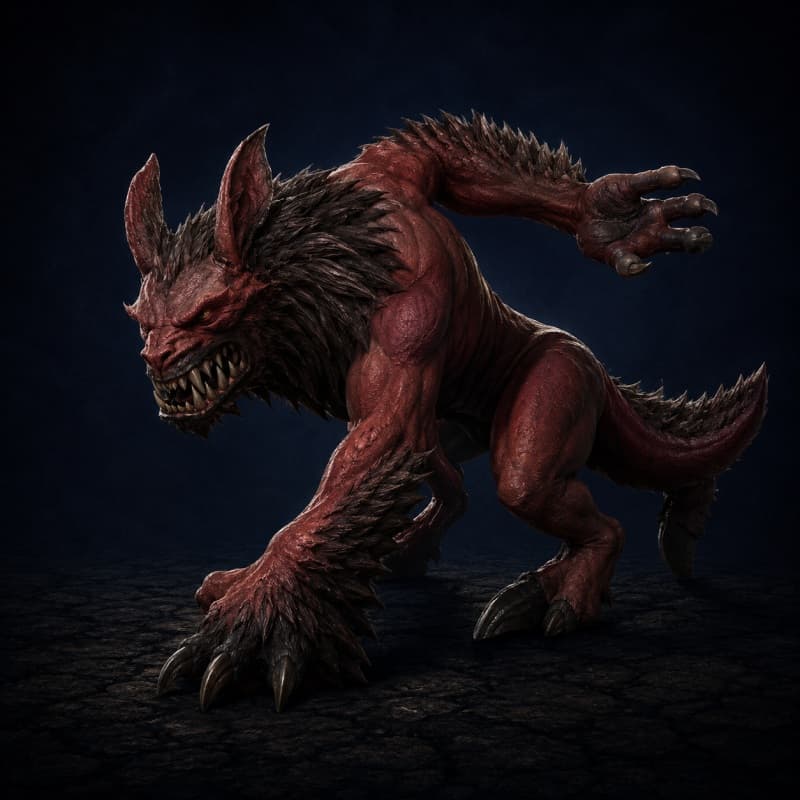 Gundark — Beast stat-block portrait for the Star Wars Universe RPG, Threat Rating 4
