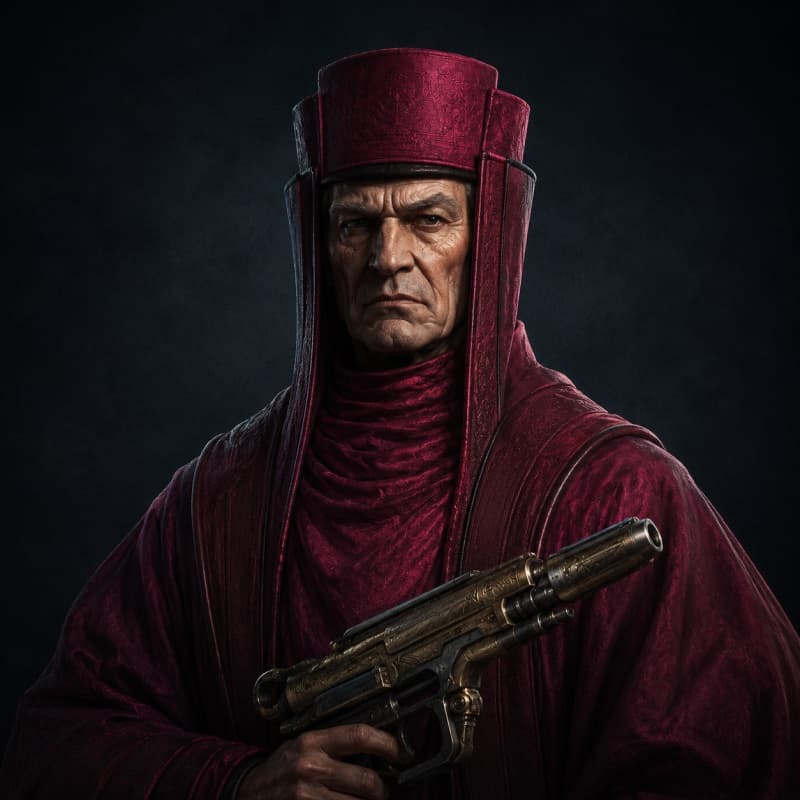 Hutt Grand Vizier — Humanoid stat-block portrait for the Star Wars Universe RPG, Threat Rating 5