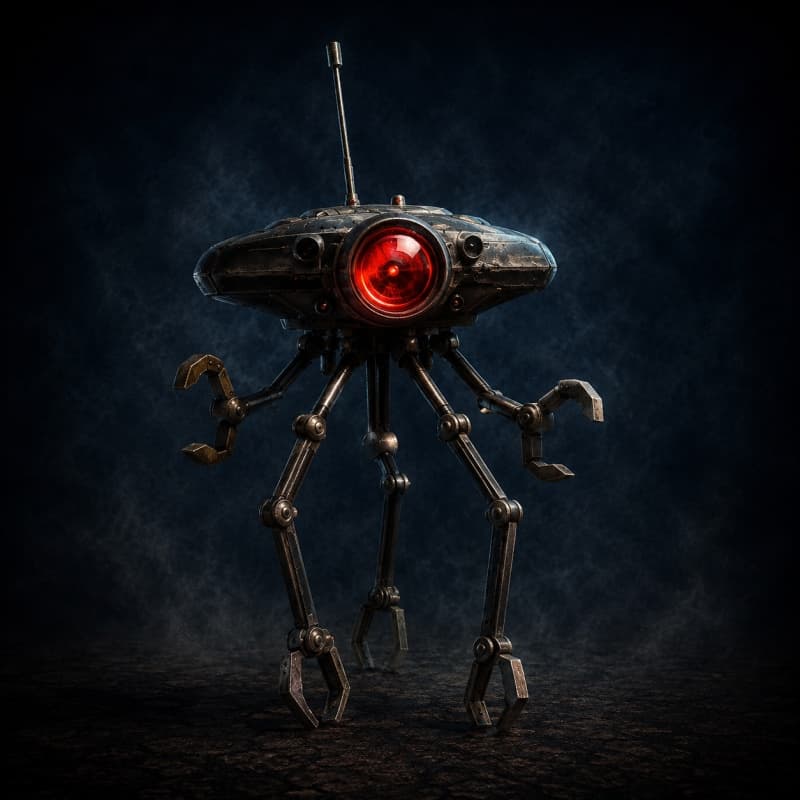 ID9 Seeker Droid (Parrot Droid) — Droid stat-block portrait for the Star Wars Universe RPG, Threat Rating 0.5