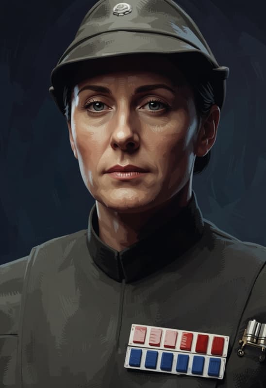 Imperial Fleet Admiral — Humanoid stat-block portrait for the Star Wars Universe RPG, Threat Rating 7