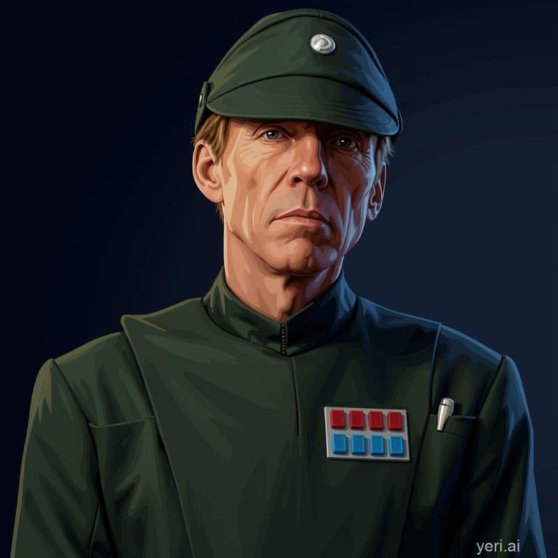 Imperial General — Humanoid stat-block portrait for the Star Wars Universe RPG, Threat Rating 5