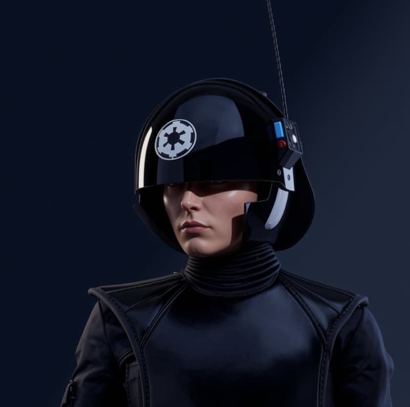 Imperial Technician — Humanoid stat-block portrait for the Star Wars Universe RPG, Threat Rating 0.25