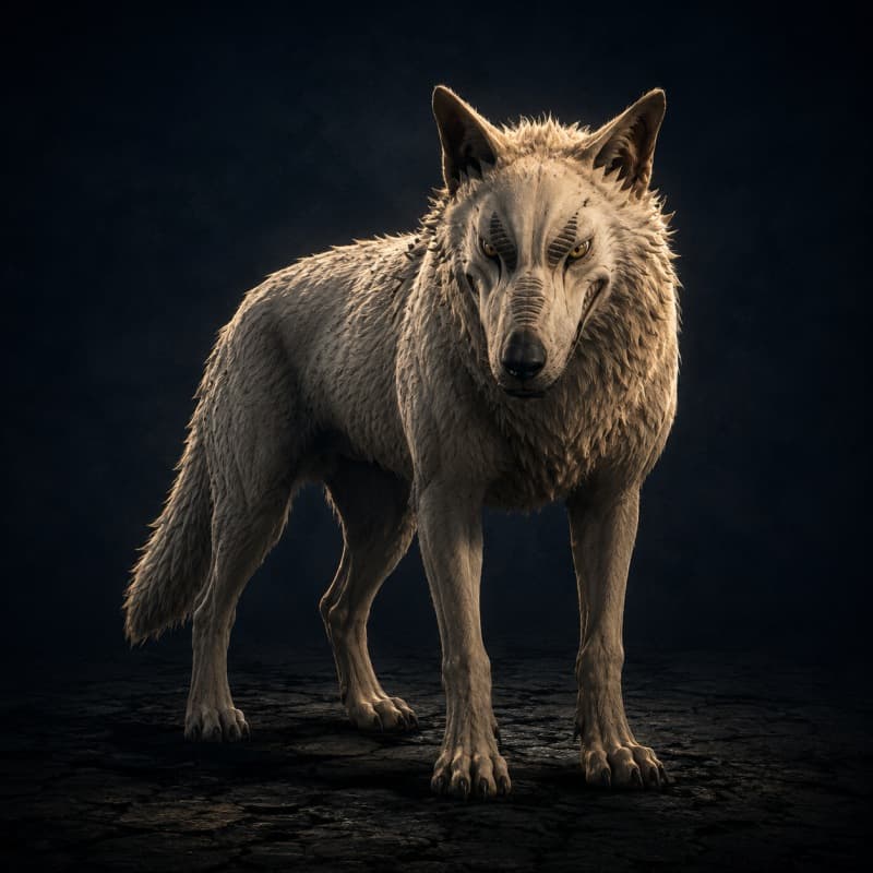 Loth-Wolf — Beast (Force-Sensitive) stat-block portrait for the Star Wars Universe RPG, Threat Rating 3