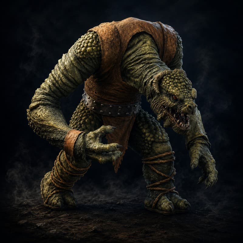 Mantellian Savrip — Beast stat-block portrait for the Star Wars Universe RPG, Threat Rating 5