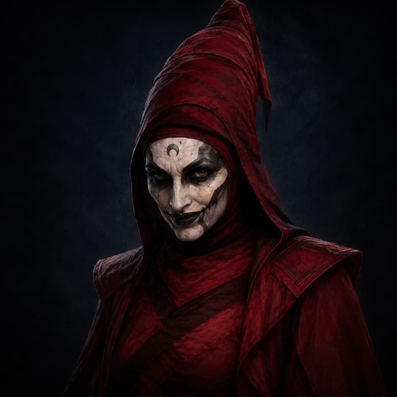 Clan Mother — Humanoid stat-block portrait for the Star Wars Universe RPG, Threat Rating 5