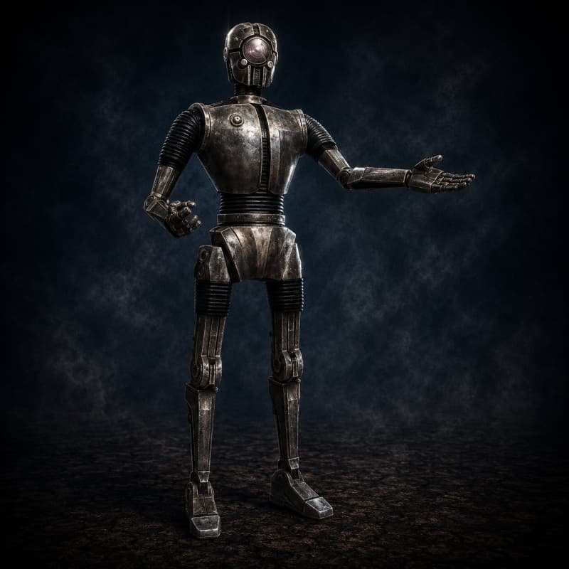 Protocol Droid (Standard) — Droid stat-block portrait for the Star Wars Universe RPG, Threat Rating 0.25