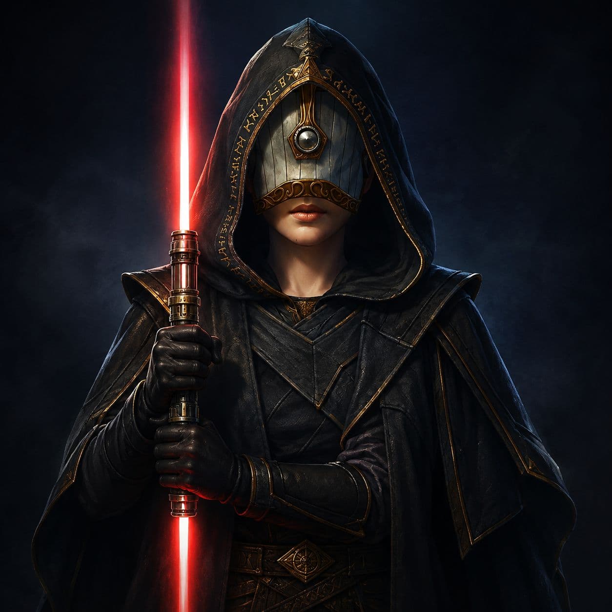 Sith Apprentice — Humanoid stat-block portrait for the Star Wars Universe RPG, Threat Rating 6