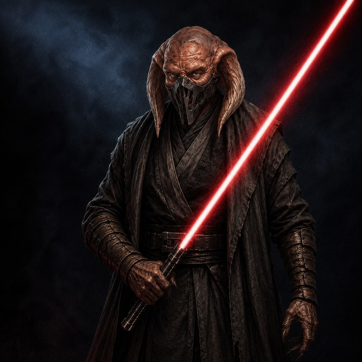 Sith Lord — Humanoid stat-block portrait for the Star Wars Universe RPG, Threat Rating 8
