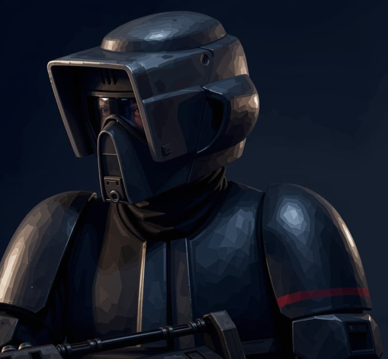 Storm Commando — Humanoid stat-block portrait for the Star Wars Universe RPG, Threat Rating 3