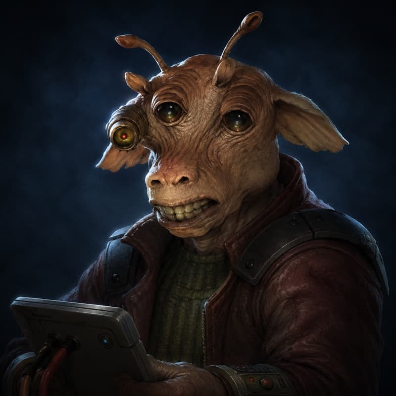 Underworld Slicer — Humanoid stat-block portrait for the Star Wars Universe RPG, Threat Rating 1