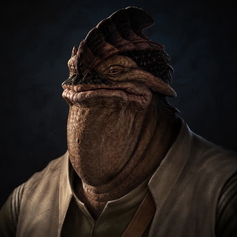 Besalisk — playable species portrait for the Star Wars Universe RPG