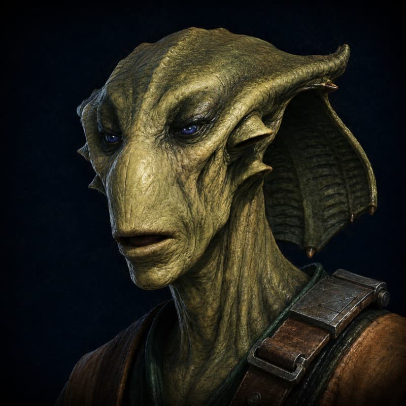 Sluissi — playable species portrait for the Star Wars Universe RPG