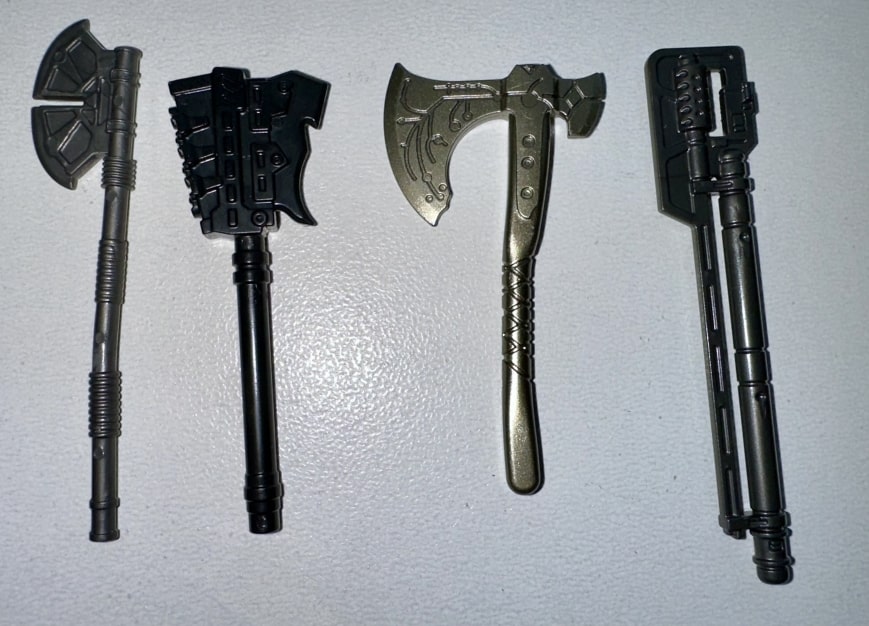 Large vibro axe melee weapon with heavy resonating blade