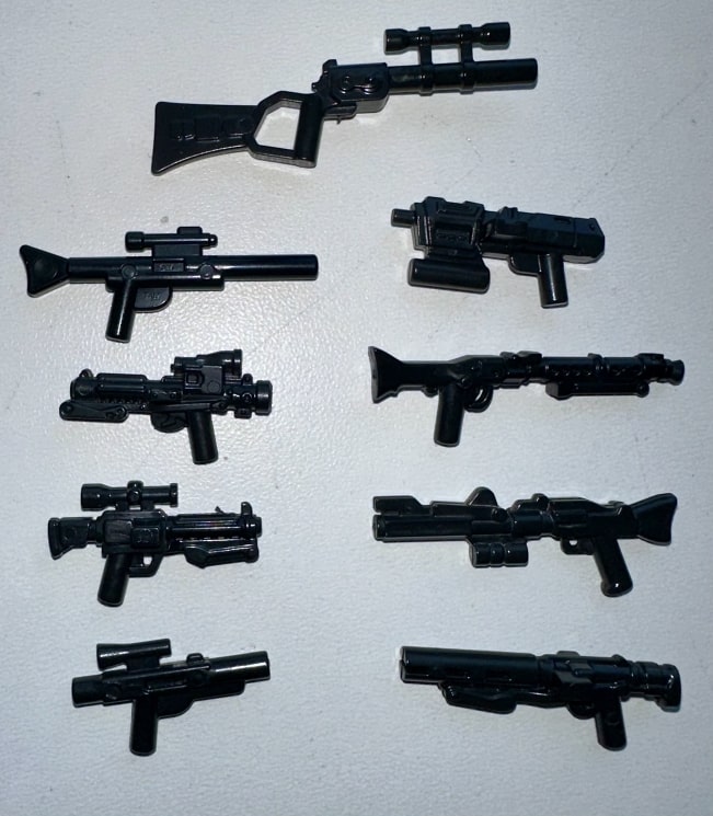 LEGO blaster rifles in standard and carbine configurations