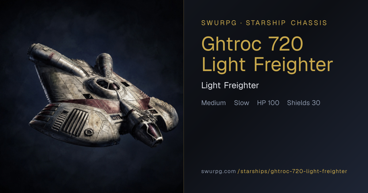 Ghtroc 720 Light Freighter — Star Wars Starship Stats — SWURPG